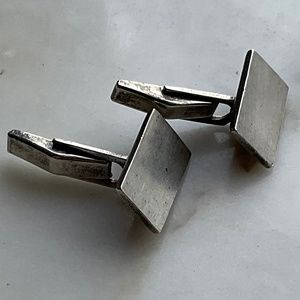 Vintage 925 Sterling Silver Rectangle Engravable Cufflinks 12g marked 38